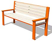 Summit 5' Recycled Plastic Lumber Bench with Back and Arms - SMBA5
