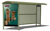 Primavera 13' Shelter with Integral 3-Sided Kiosk  PM13AD