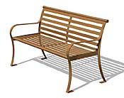 Heritage 4' Horizontal Slat Bench HEBA4-H