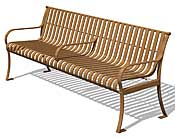 Heritage 6' Bench with Optional Vandal Bar  HEBA6-V