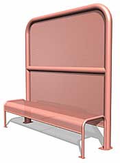 Oasis 6' Bench with  Attached Backscreen OA6BSB