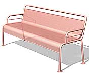 Oasis 6' Bench with  Back and Arms  OABA6