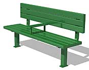 6' Park Bench with Optional Vandal Bar  PKBB6