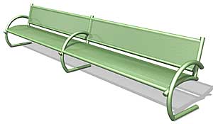 Primavera 10' Bench with Back and Arms PMBA10